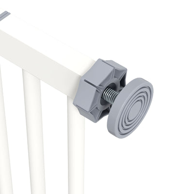 PawHut Metal 74-87cm Wide Adjustable Dog Gate White 