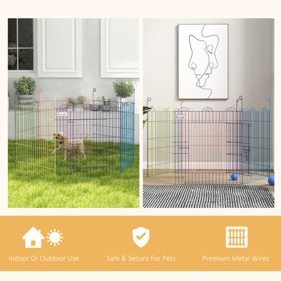 PawHut Pet Playpen Crate, with Six Panels, Door, for Indoors and Outdoors 