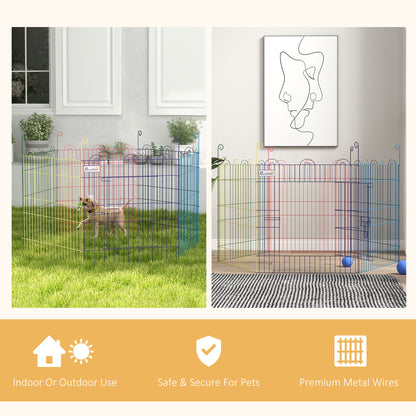 PawHut Pet Playpen Crate, with Six Panels, Door, for Indoors and Outdoors 
