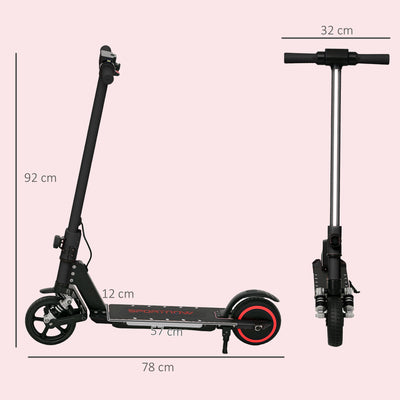 SPORTNOW Folding Electric Scooter for Kids Age 6-14 with Dual Brakes, Front Suspension, LED Colourful Lights and Display, 6.8kg Lightweight Aluminium E Scooter, Up to 14 KM/H & 6 KM, Black 