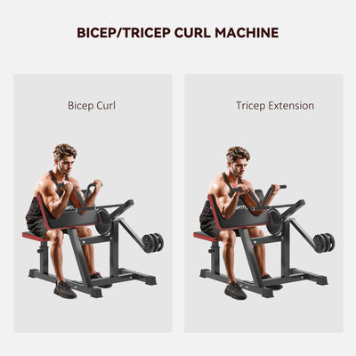 SPORTNOW Adjustable Preacher Curl Bench, Multi-Functional Weight Bench with Handlebar and Elbow Cushion for Home and Outdoor Gym 