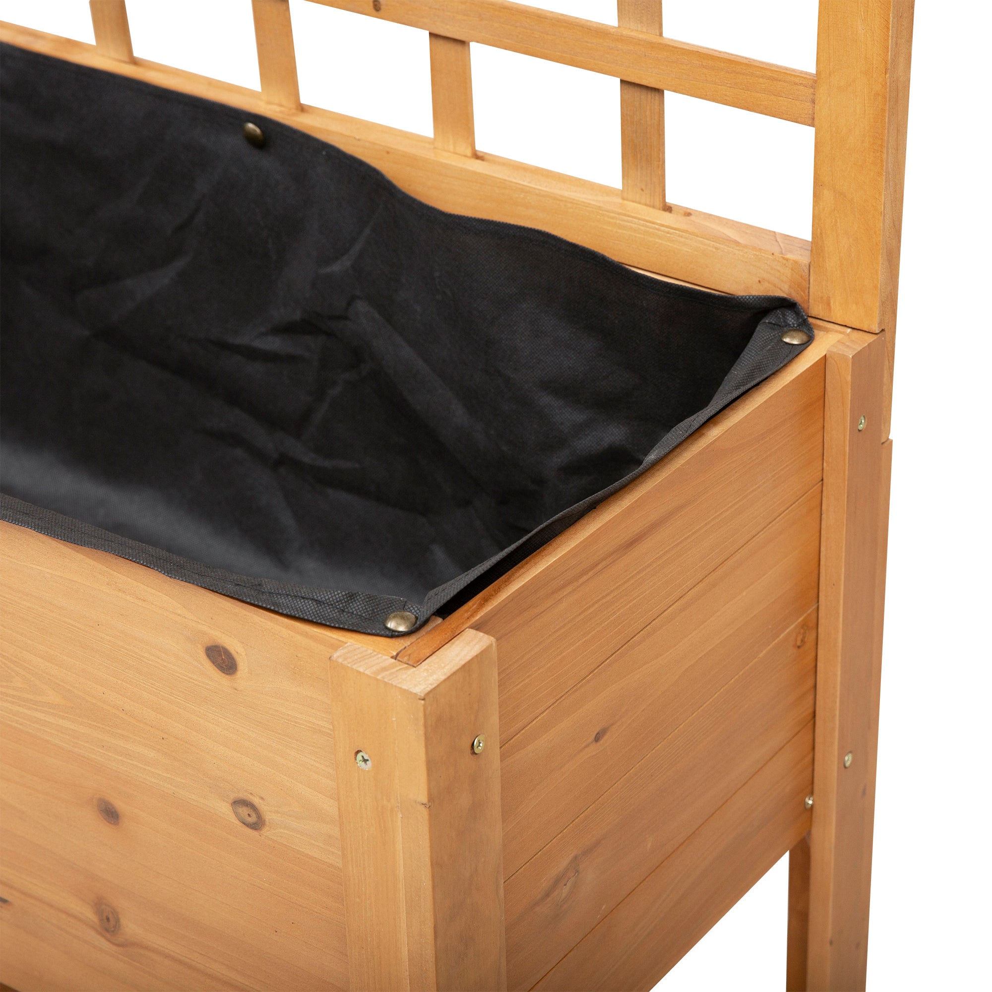 Outsunny Wooden Planter Raised Elevated Garden Bed with 2 Shelves for Vegetables Flowers 