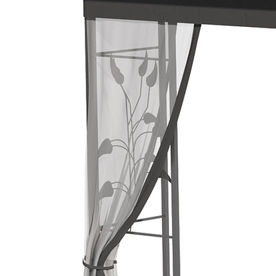 Outsunny 3 x 3(m) Steel Frame Double Roof Garden Gazebo - Grey 