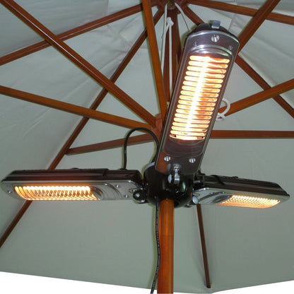 Outsunny Electric Umbrella Parasol Mounted Infrared Heater 2000W Patio Gazebo Outdoor Use 