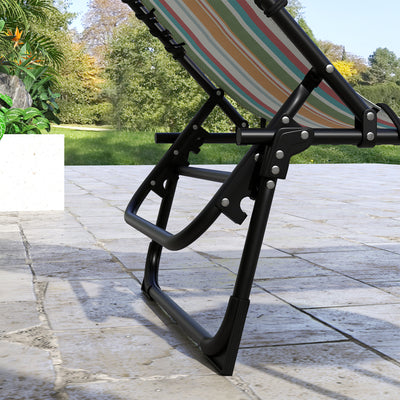 Outsunny Set of Two Folding Sun Loungers, with Four-Position Backs - Multicoloured 