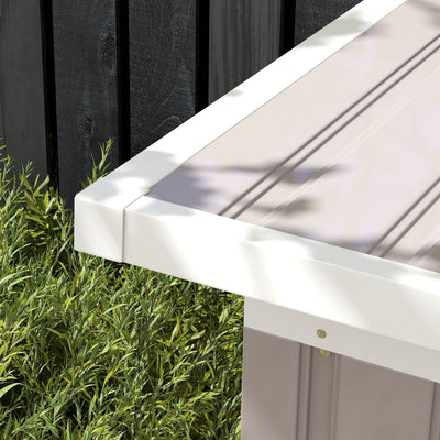 Outsunny Corrugated Garden Metal Storage Shed Outdoor Equipment Tool Box with Kit Ventilation Doors 9x 4FT Light Grey 