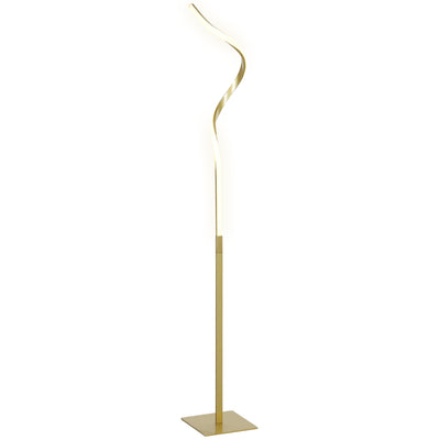 HOMCOM LED Floor Lamp with 3 Adjustable Brightness, Modern Standing Lamp with Foot Switch for Bedroom, Living Room, Gold Tone 