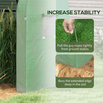 Outsunny Tomato Greenhouse, Garden Growhouse with 2 Roll-up Doors and 4 Mesh Windows, Portable Indoor Outdoor Green House, 185 x 94 x 150cm, Green 
