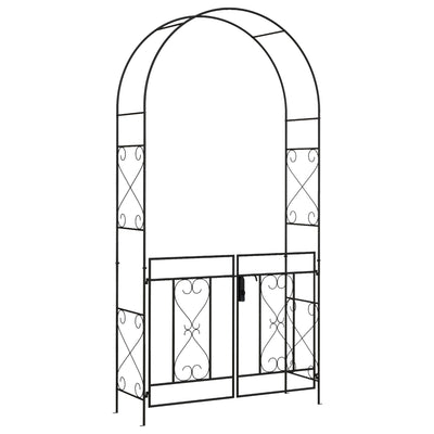 Outsunny Decorative Garden Arch, with Gate - Black 
