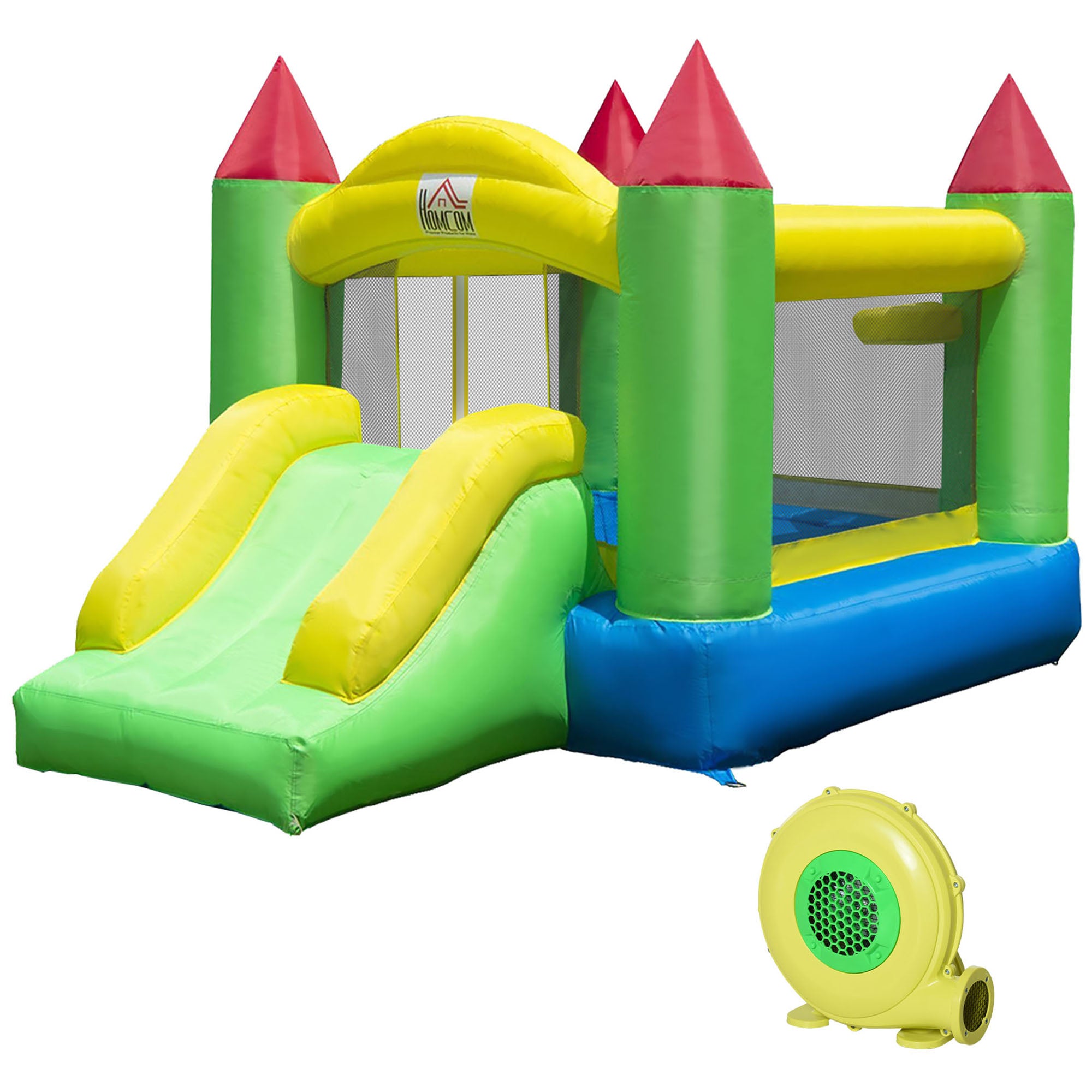 HOMCOM Nylon Inflatable Bouncy Castle Multi-Colour 