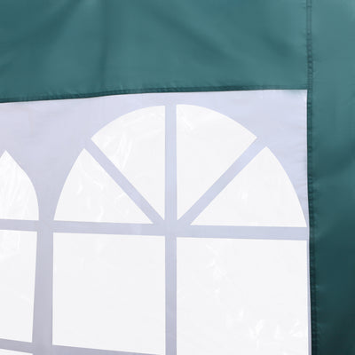 Outsunny 3 Meters Gazebo Replaceable Exchangeable Side Panel Wall Panels Walls With Window, Dark Green 