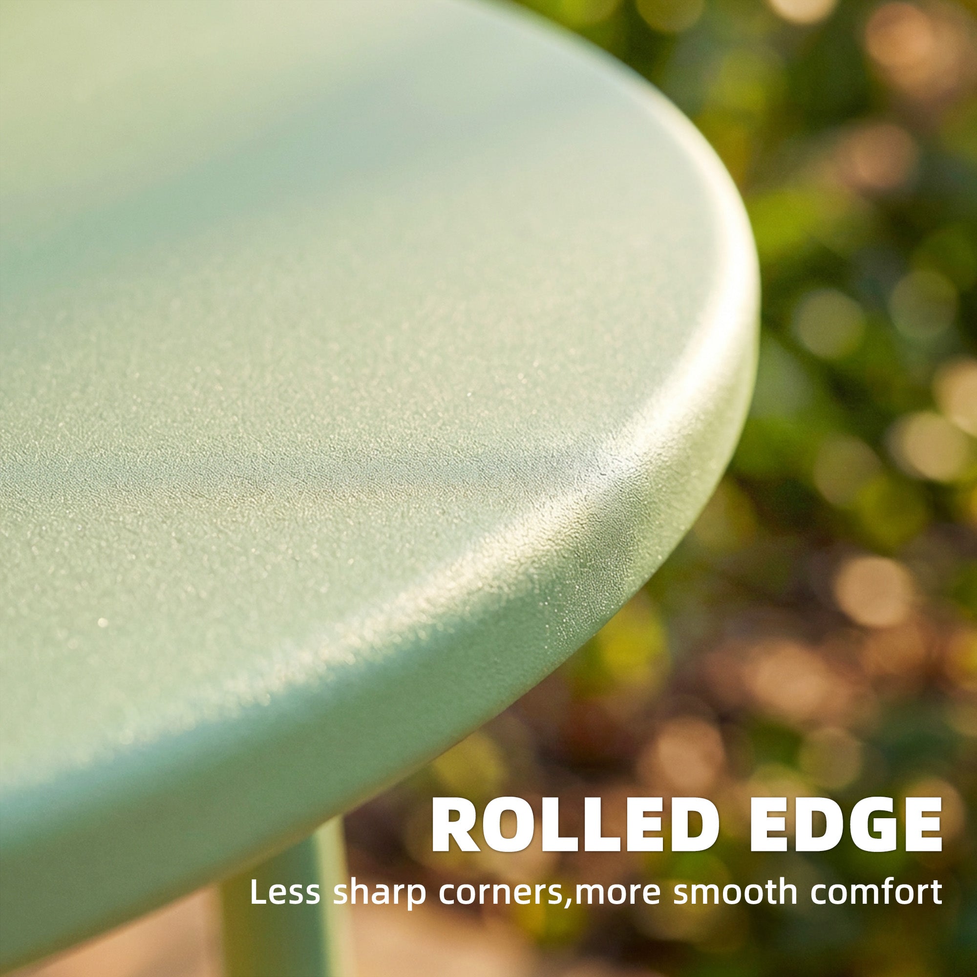 Outsunny 48 cm Round Garden Side Table, Small Metal Outdoor Garden Table with Rolled Edge, Green 