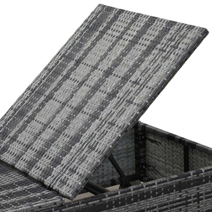 Outsunny Rattan Outdoor Garden Reclining Sun Lounger Grey 