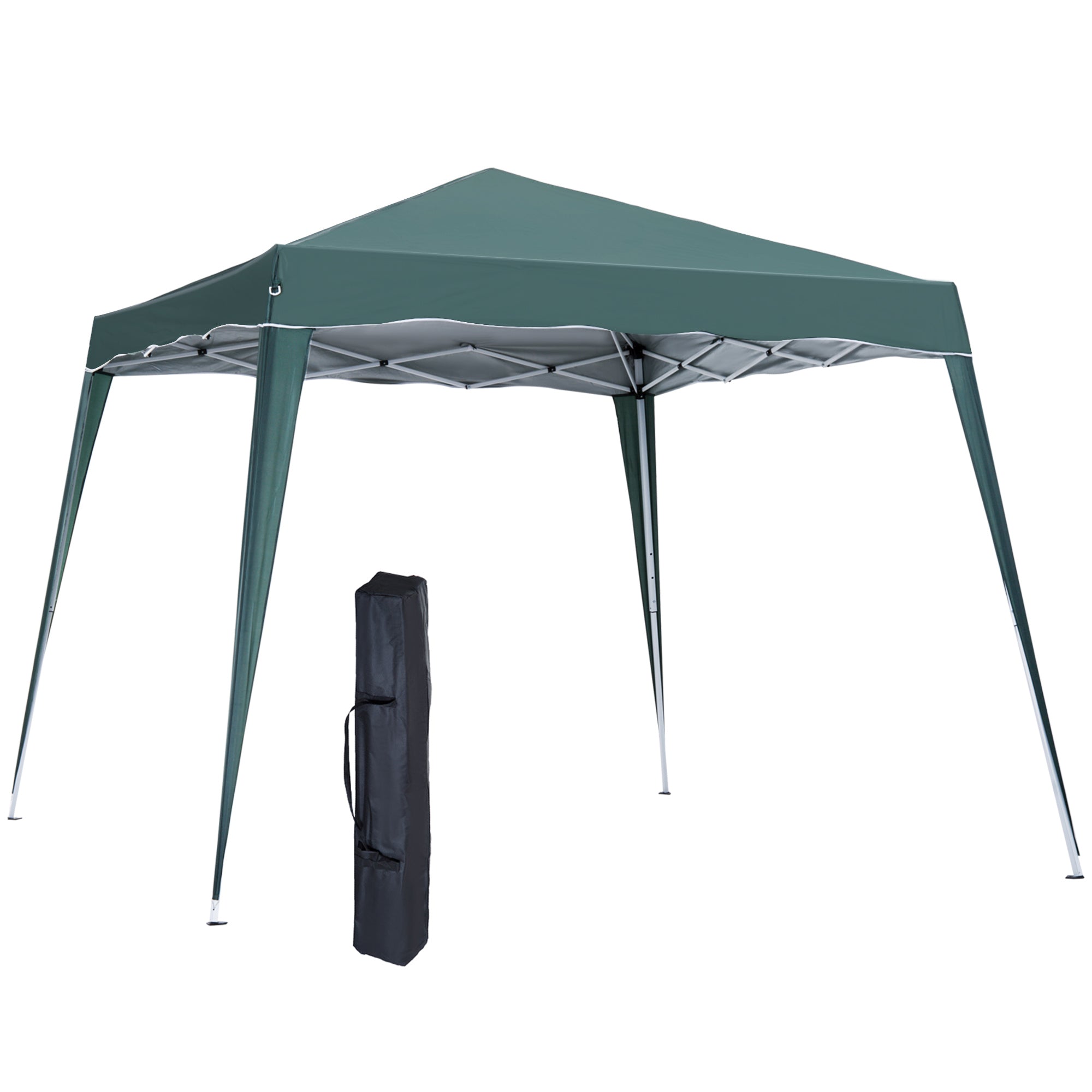 Outsunny 3 M x 3 M Base/ 2.5 M x 2.5 M Top Pop Up Gazebo with Carry Bag, Height Adjustable Slant Leg Party Tent Instant Event Shelter for Garden, Patio, Green 