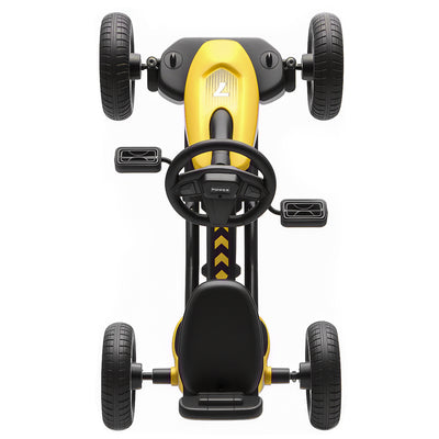 AIYAPLAY Pedal Go Kart for Kids 2-5 Years, with Silent EVA Wheels, Metal Frame, Yellow 