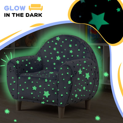 AIYAPLAY Kids Armchair, Glow in the Dark Chair with Star Design for Bedroom, Playroom, Kids Room, Grey 