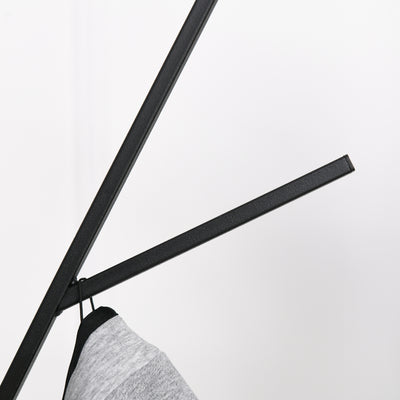 HOMCOM Freestanding Metal Coat Rack Stand 9 Hooks Clothes Tree with 1 Shelf Hat Display Hall Tree Hanger Bag Umbrella Hanging Organiser Brown 
