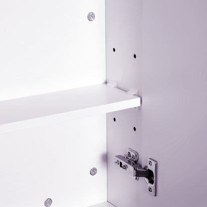 HOMCOM Mirror Cabinet, Wall Mount Bathroom Storage Cabinet with Adjustable Shelf, Double Door Cupboard, 70 x 15 x 60 cm, White 