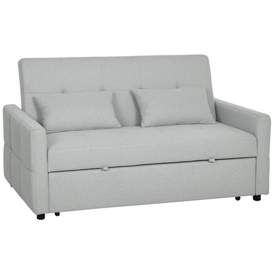 HOMCOM Three-Way Two-Seater Sofa Bed - Light Grey 