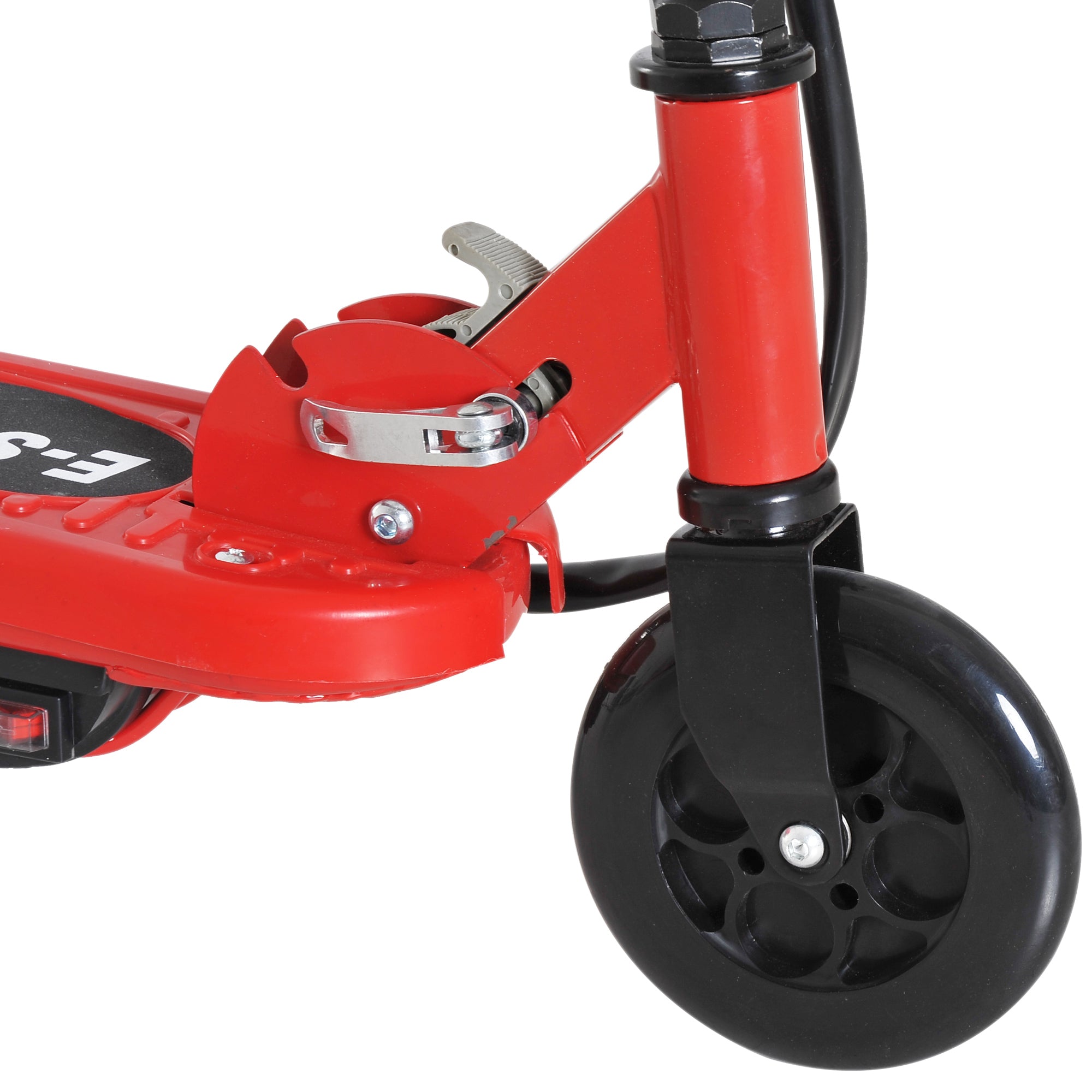 HOMCOM Folding Electric Kids Scooter Ride on Age 7-14, Red/Black 