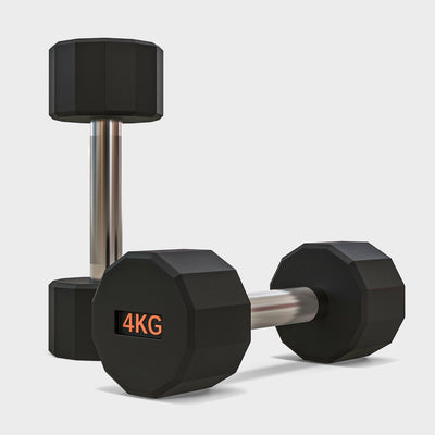 SPORTNOW 2 x 4kg Dumbbells Weights Set with 12-Sided Shape and Non-Slip Grip for Men Women Home Gym Workout 