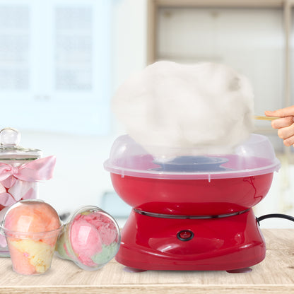 HOMCOM Candy Floss Machine Electric Cotton Candy Maker Gadgetry 450W (Red) 