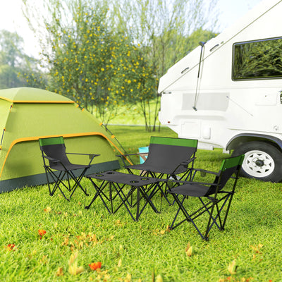 Outsunny Four-Piece Portable Picnic Table Set - Green 