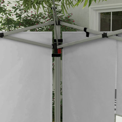 Outsunny Gazebo Side Panels, Sides Replacement with Window for 3x3(m) or 3x4m Pop Up Gazebo, 2 Pack, Grey 