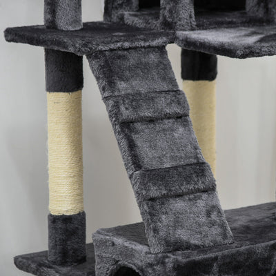 PawHut Cat Tree Scratching House, Activity Play Centre 