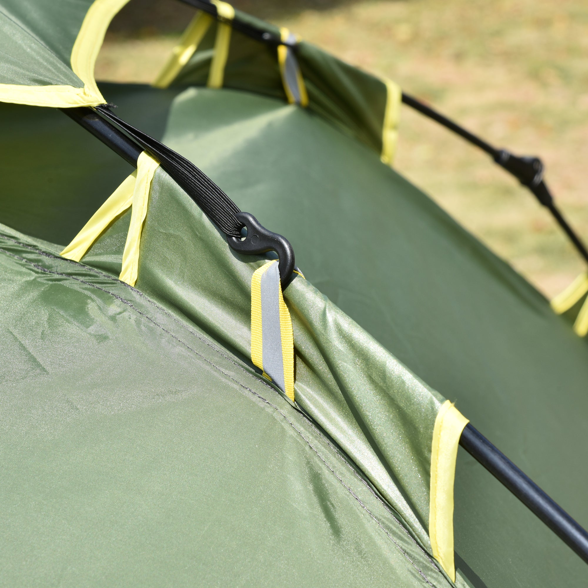 Outsunny 3 Man Camping Tent Automatic Pop Up Tent Portable Double Layer for Festival Hiking Family Travel Shelter 