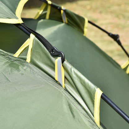 Outsunny 3 Man Camping Tent Automatic Pop Up Tent Portable Double Layer for Festival Hiking Family Travel Shelter 