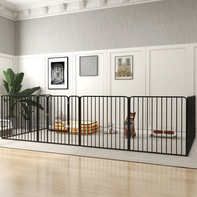 PawHut 80cm 8 Panels Heavy Duty Dog Pen, Pet Playpen for Indoors, Outdoors, Small, Medium Dogs 