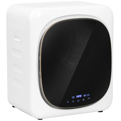 HOMCOM 4kg Vented Tumble Dryer with Deodorize, Smart Mode, 800W Compact Tumble Dryer with Stainless Steel Tub, Front Load, for Flat, Home, RVs, White 