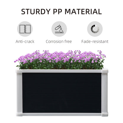 Outsunny 96L Raised Garden Bed, Weather-resistant PP Planter Box Containers for Outdoor Patio Plant Flower Vegetable, 60 x 60 x 30 cm 