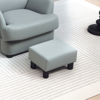 HOMCOM PU Leather Footstool with 4 Plastic Legs, Grey 