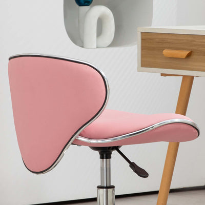 HOMCOM Adjustable Rolling Swivel Beauty Salon Chair, Stool for Spa, Pink 