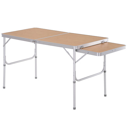 Outsunny Aluminium MDF-Top 4ft Folding Portable Outdoor Table Silver 