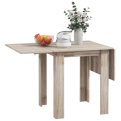 HOMCOM Four-Seater Drop Leaf Dining Table - Wood Effect 