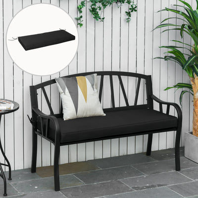 Outsunny Garden Bench Cushion 2 Seater Loveseat Seat Pad for Patio Swing Furniture for Indoor & Outdoor Use, 120 x 50 x 8 cm, Black 