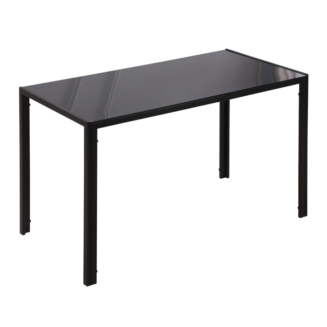 HOMCOM Modern Rectangular Dining Table for 4 People Glass Kitchen Table with Tempered Glass Top and Metal Legs for Dining Room, Living Room (Chairs Not Included) 