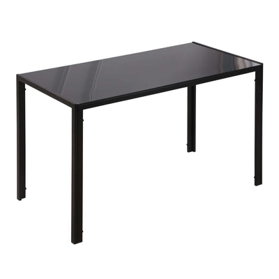 HOMCOM Modern Rectangular Dining Table for 4 People Glass Kitchen Table with Tempered Glass Top and Metal Legs for Dining Room, Living Room (Chairs Not Included) 