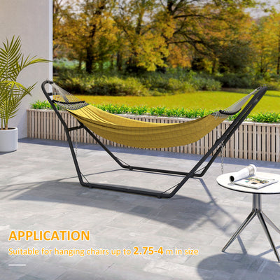 Outsunny 9ft Hammock Stand Adjustable Hammock Frame with Non-Slip Feet for Indoor Outdoor, 150 kg Capacity, Black 