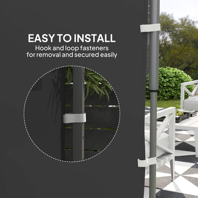 Outsunny 195 x 295cm Replacement Gazebo Sidewall - Black 