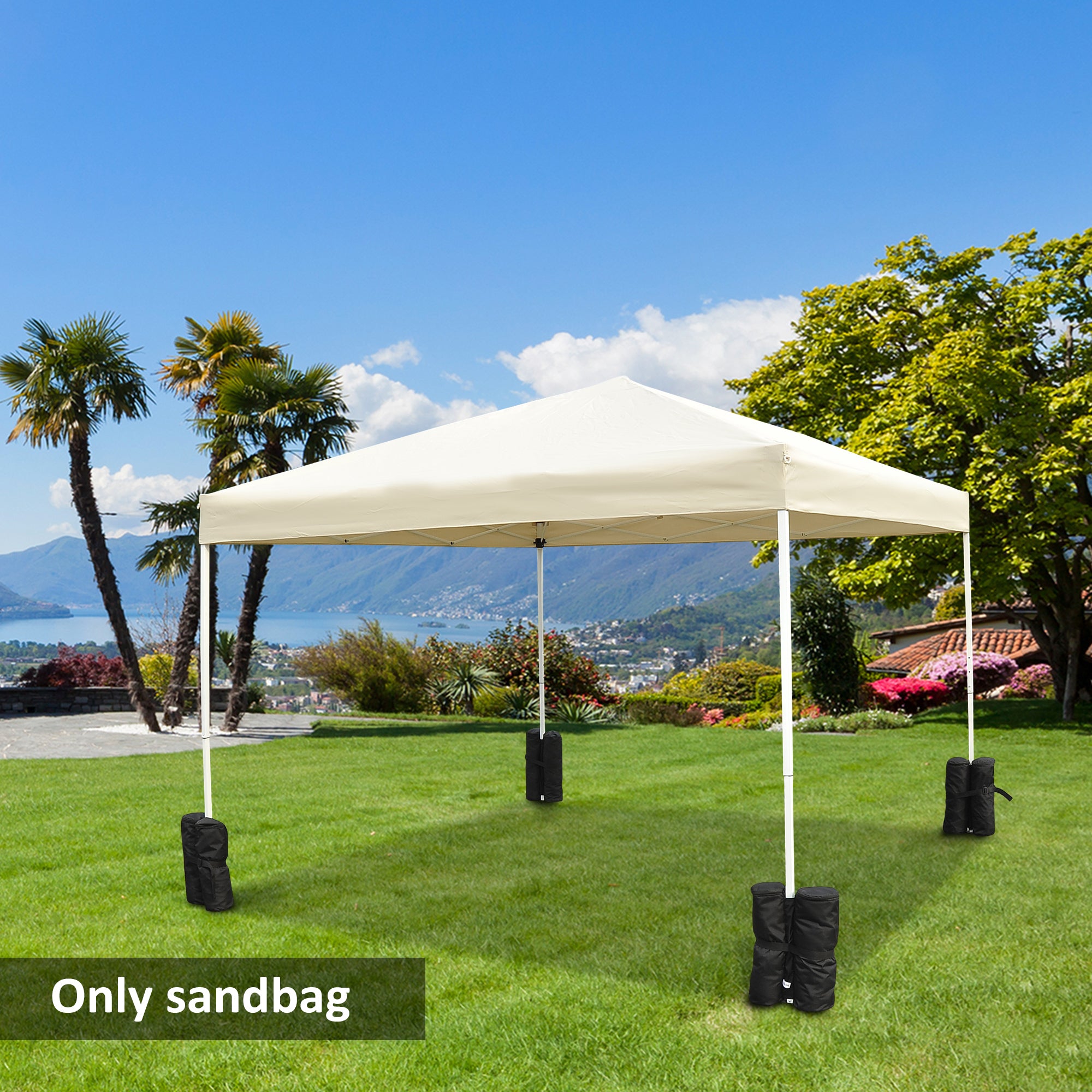 Outsunny 15 kg Heavy Duty Gazebo Weight Sand Bags, 4 pcs Leg Weights Marquee Tent Canopy Base for Trampoline Pop Up Gazebo Tent Parasols 