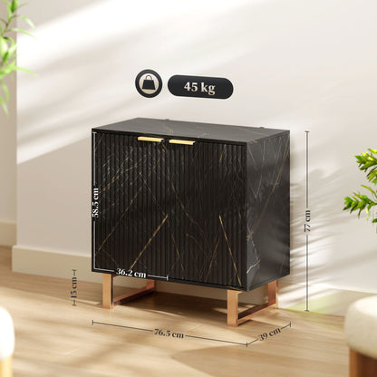 HOMCOM Elegant Storage Sideboard - Black/Gold-Tone 