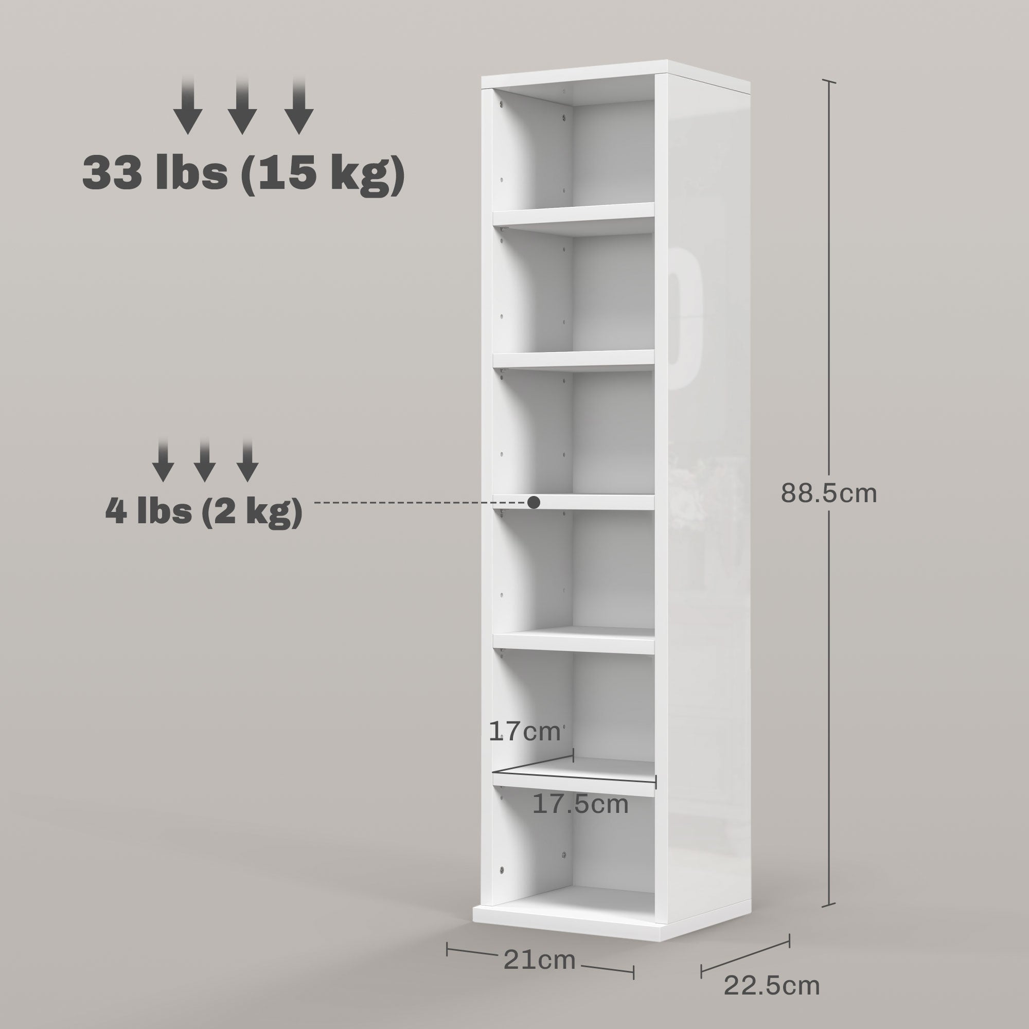 HOMCOM Set of Two 102 CD Storage Units - High Gloss White 