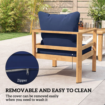 Outsunny Seat and Back Padded Cushion Set, CUSHION ONLY - Dark Blue 