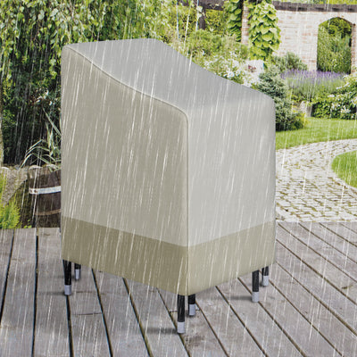 Outsunny 600D Oxford Cloth Waterproof Furniture Cover Wicker Chairs Garden Patio Rattan Seat Outdoor Protector L70*W90*H115cm 