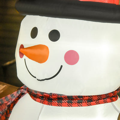 HOMCOM 6ft Giant Inflatable Snowman Christmas Decoration w/ LED Lights Accessories Cute Family Fun Seasonal Outdoor Indoor 