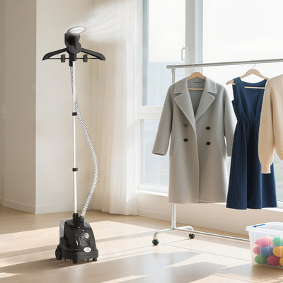 HOMCOM Clothes Steamer with Adjustable Pole Clothes Steamer 11 Steam Levels 41-110 cm Black 
